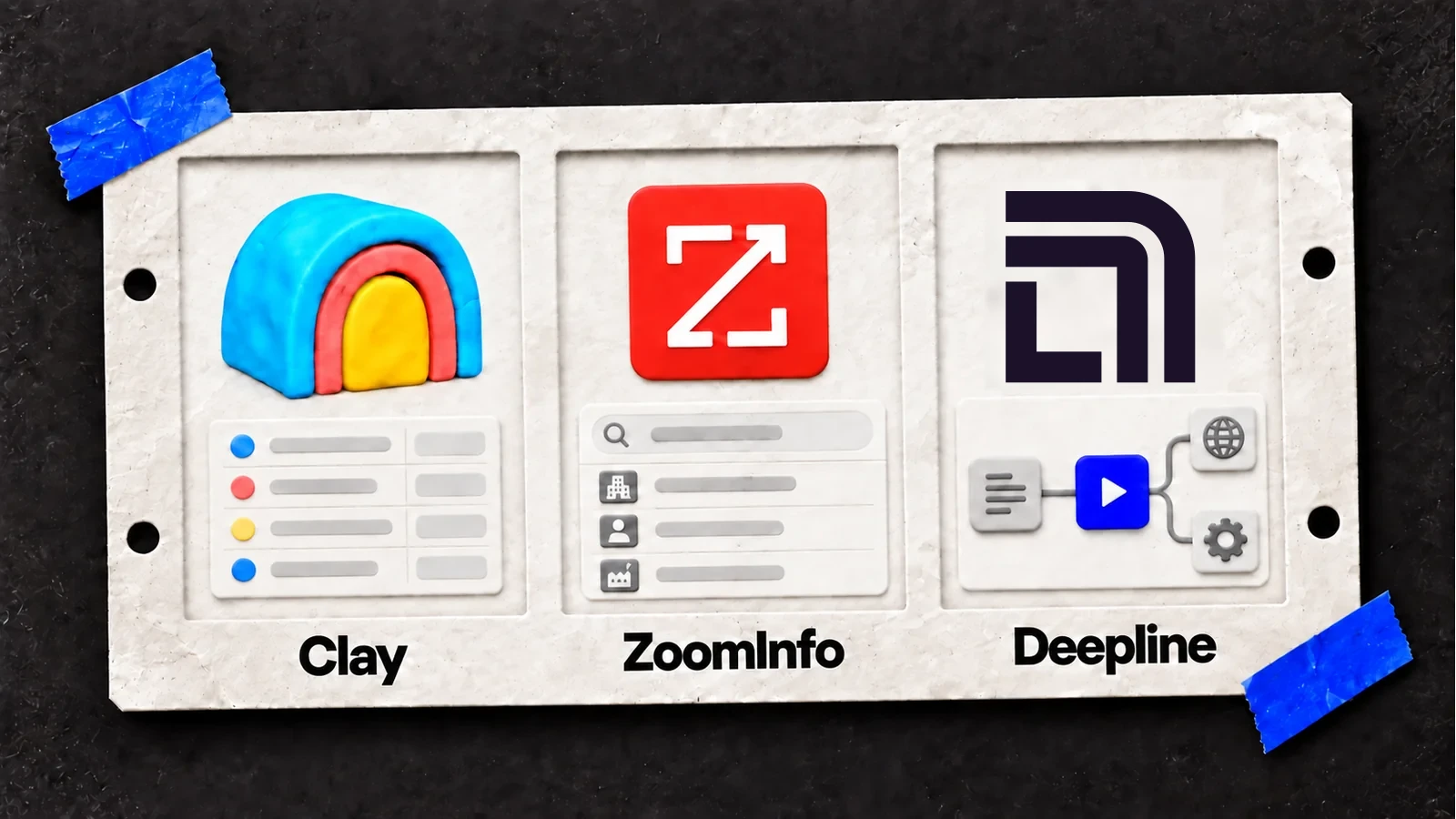 Clay, ZoomInfo and Deepline appear as table, search and programmable workflow options.