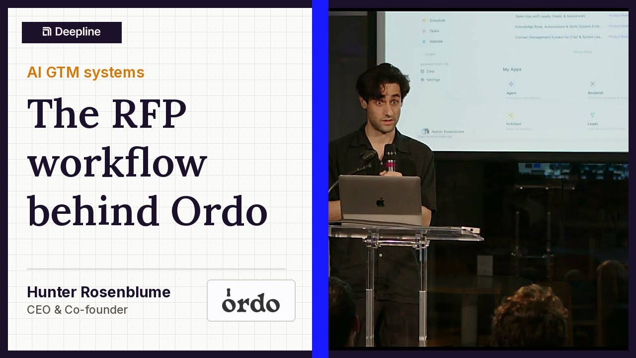 Hunter Rosenblume of Ordo presents the RFP workflow behind Ordo.